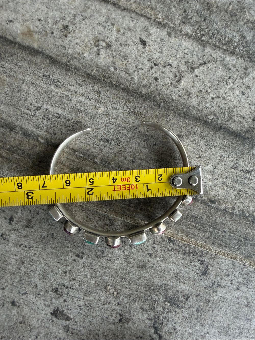 South Hill Turquoise & Dahlia Rose Cuff Bracelet - Picture 4 of 5